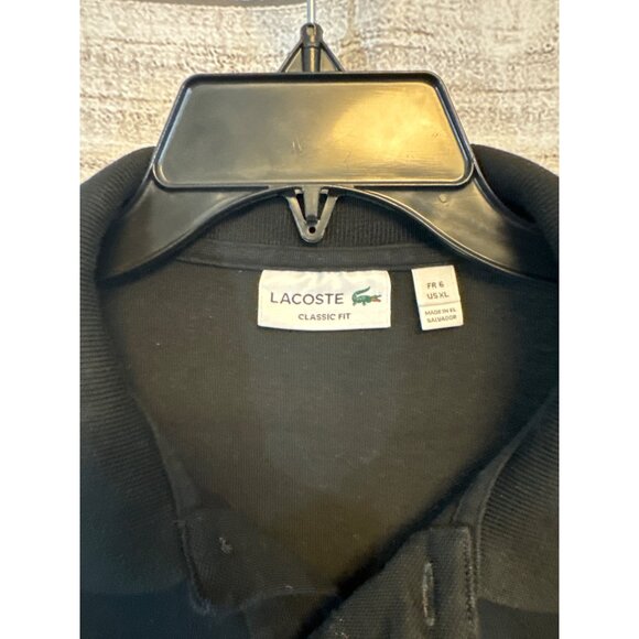 Lacoste Mens Classic Fit Black Polo Long Sleeve Shirt Size XL - Picture 2 of 4